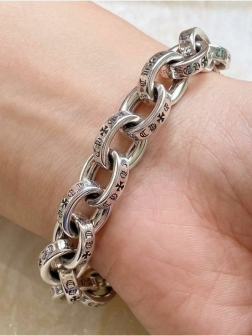 Silver Chunky Link bracelet- Polished Silver